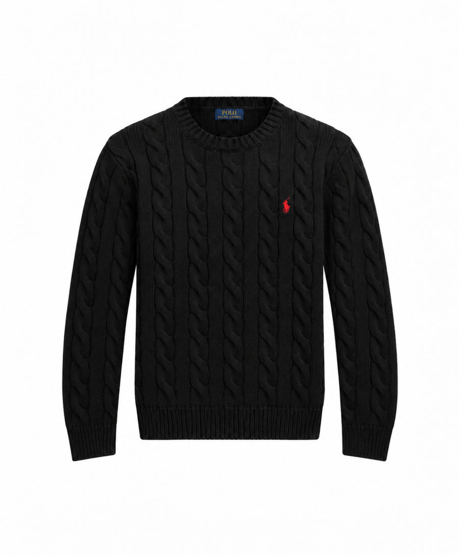 RL Cable Knit Sweater - Black