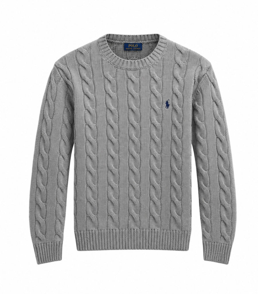 RL Cable Knit Sweater - Grey