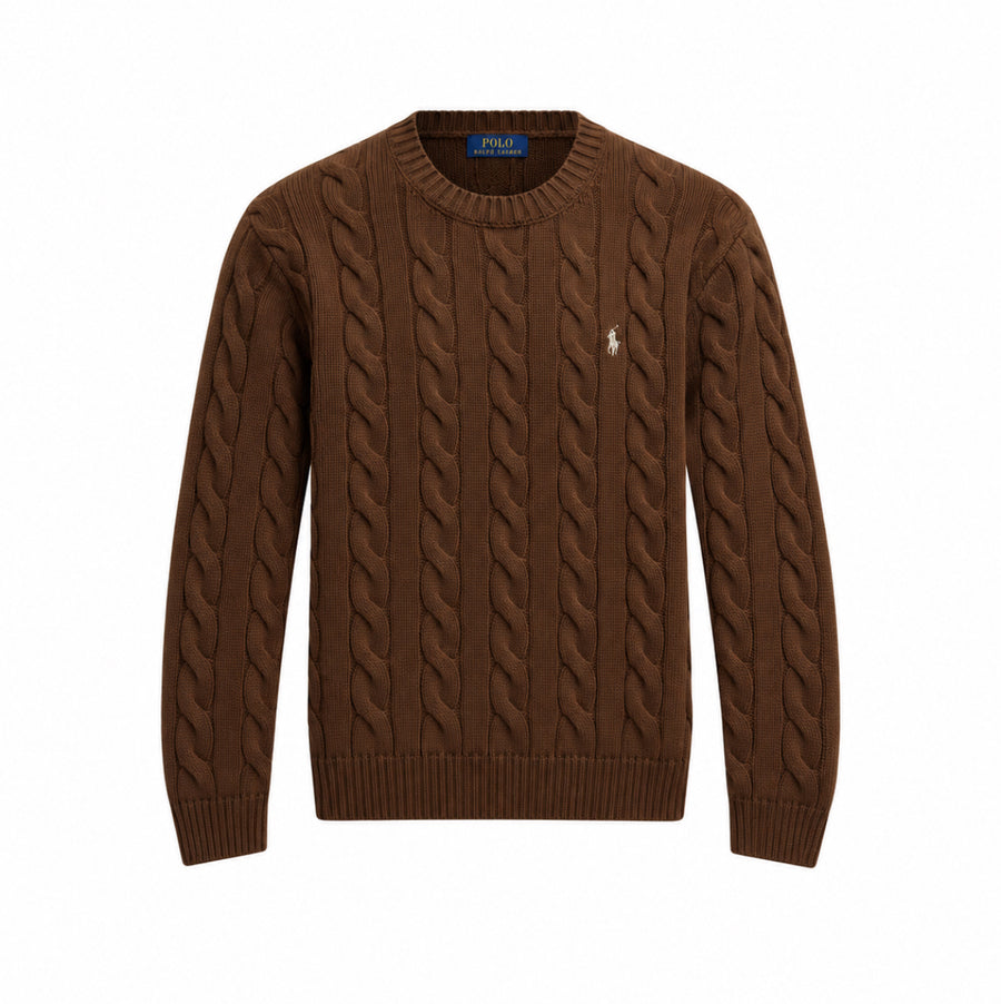 RL Cable Knit Sweater - Brown