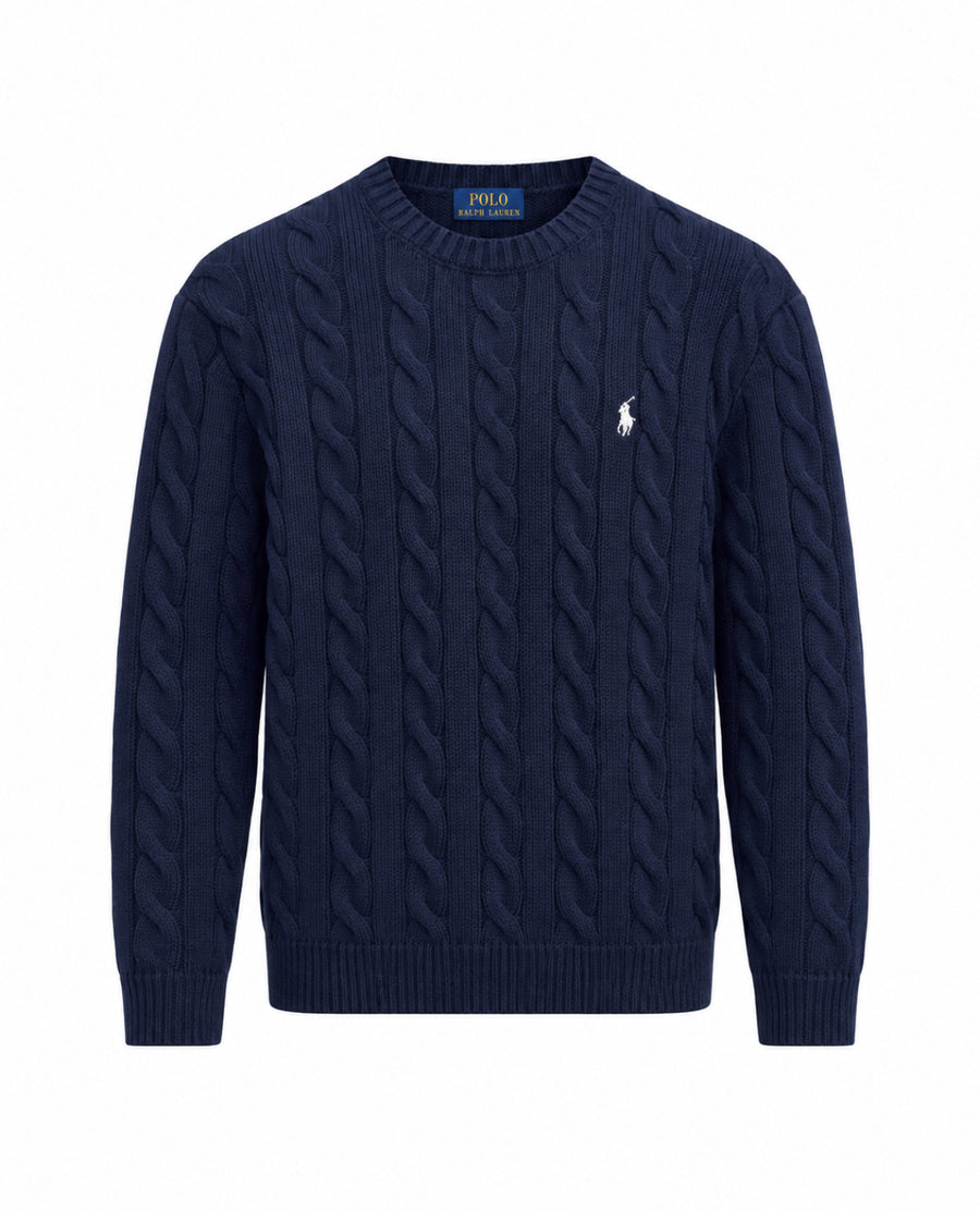 RL Cable Knit Sweater - Navy blue