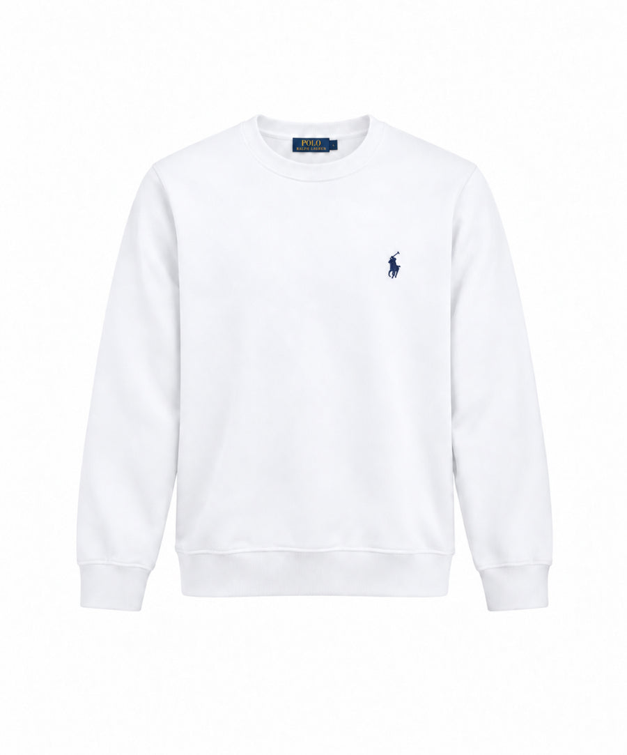 RL Basic Cotton Sweater - White