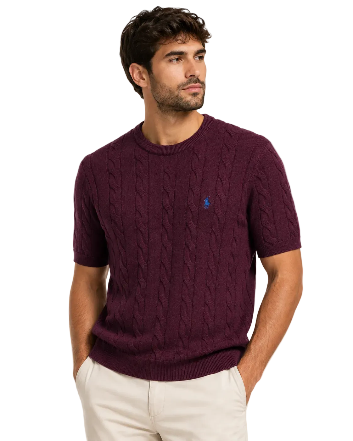Cable Knit T-Shirt - Bold Colours