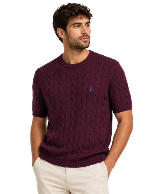Cable Knit T-Shirt - Bold Colours