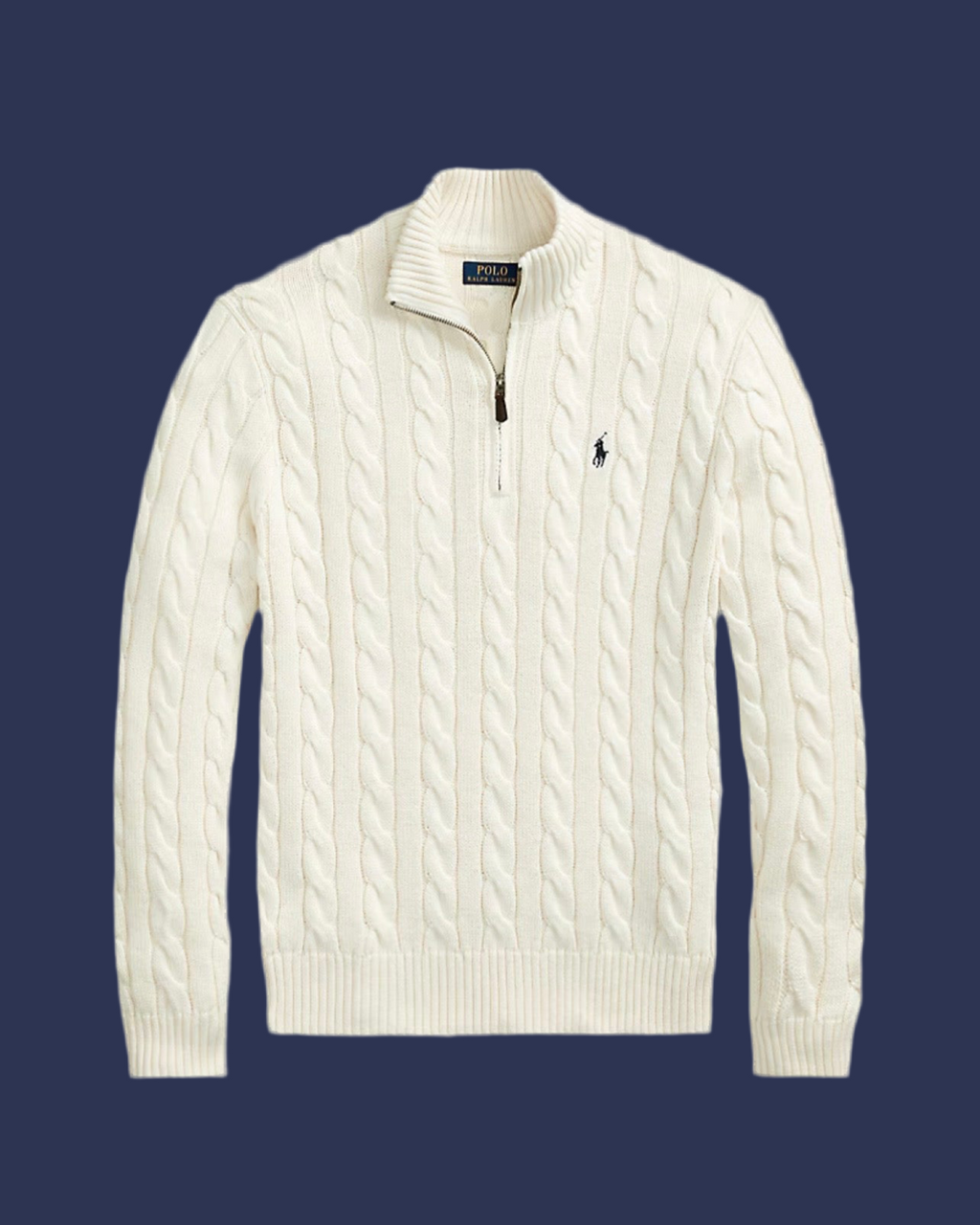 Cable Knit QuarterZip Sweater