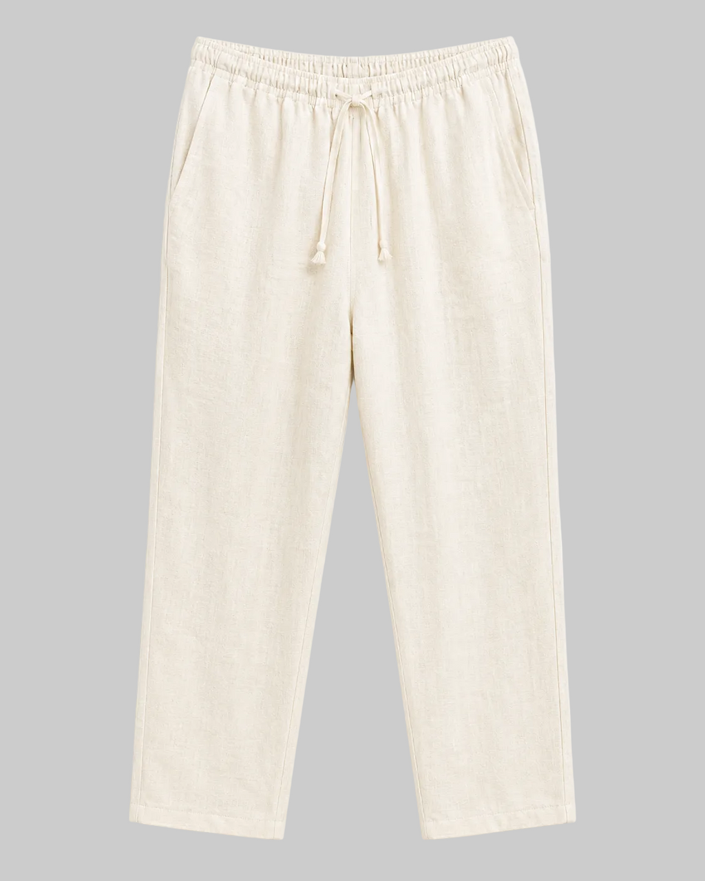Offwhite Linen Pants — Relaxed Fit
