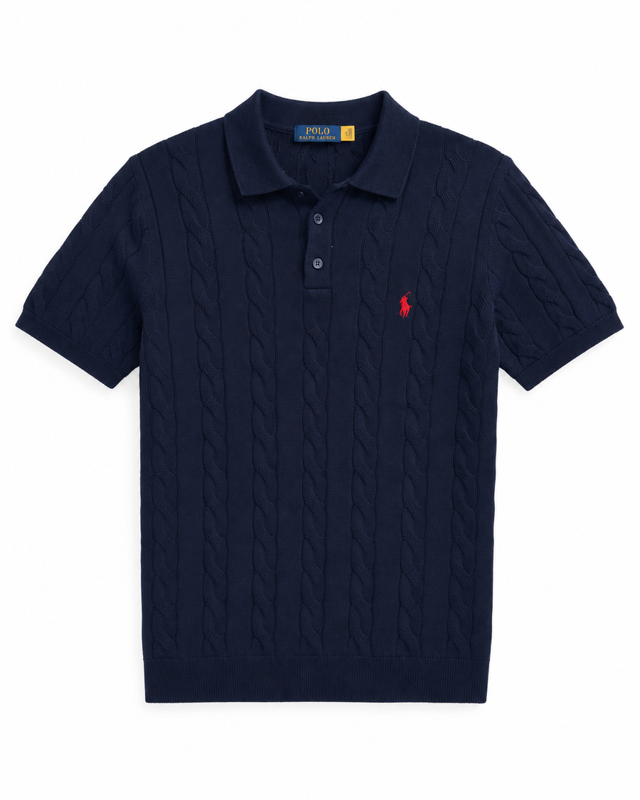 Polo Cable Knit - Navy