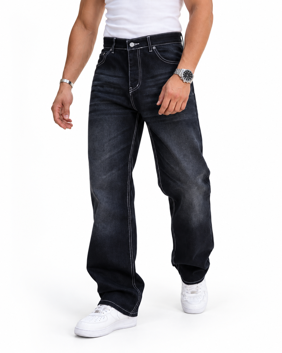 Contrast Black Denim