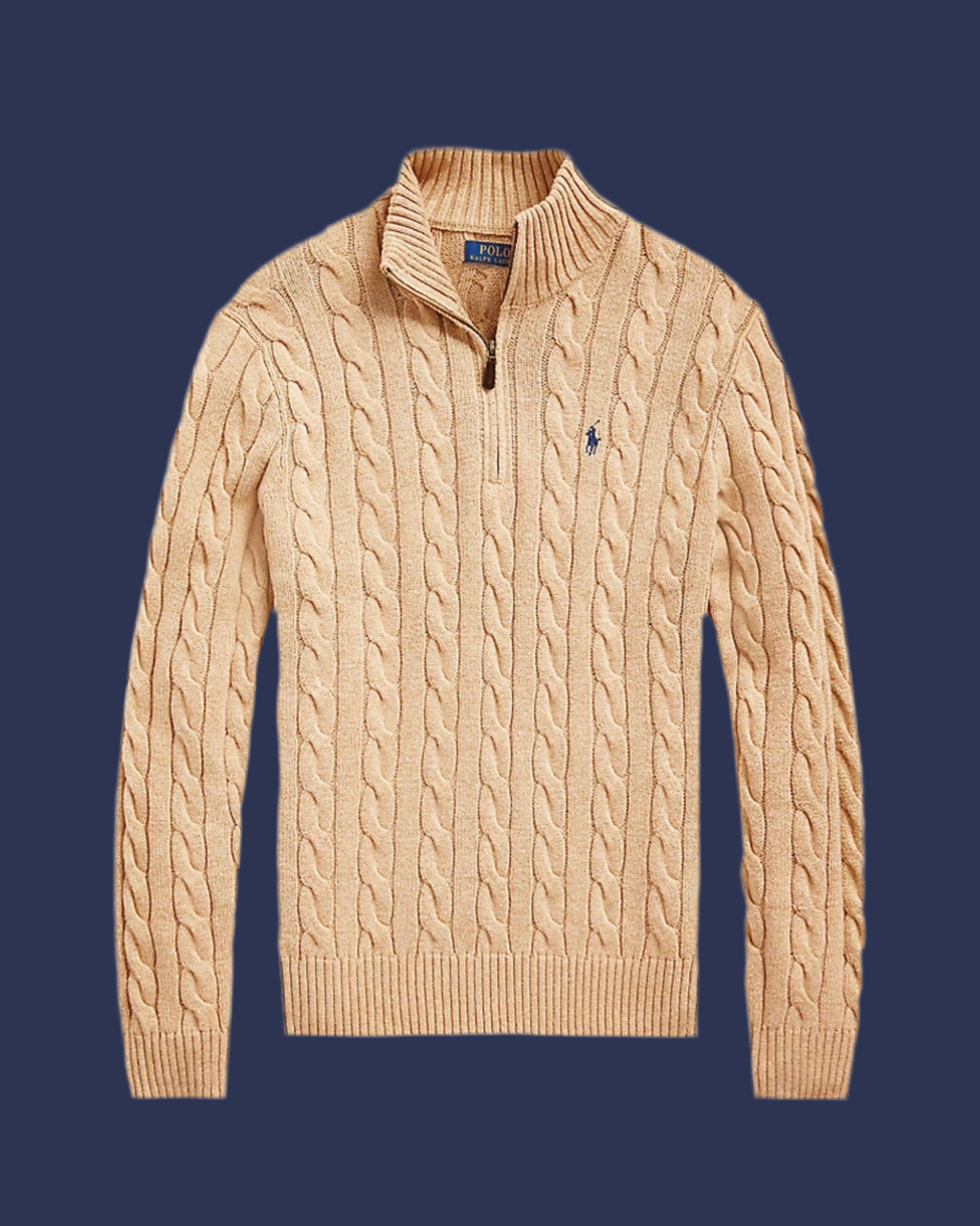 Cable Knit QuarterZip Sweater