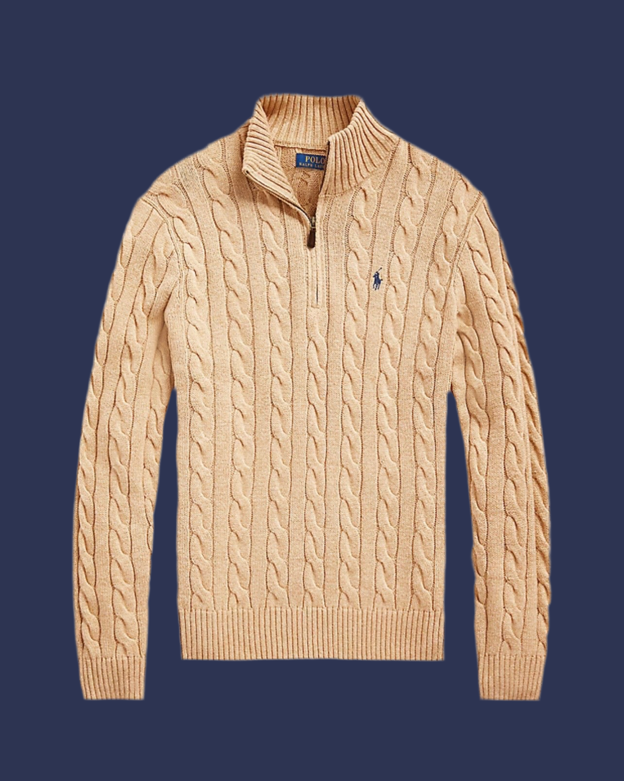 Cable Knit QuarterZip Sweater