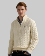 Cable Knit QuarterZip Sweater
