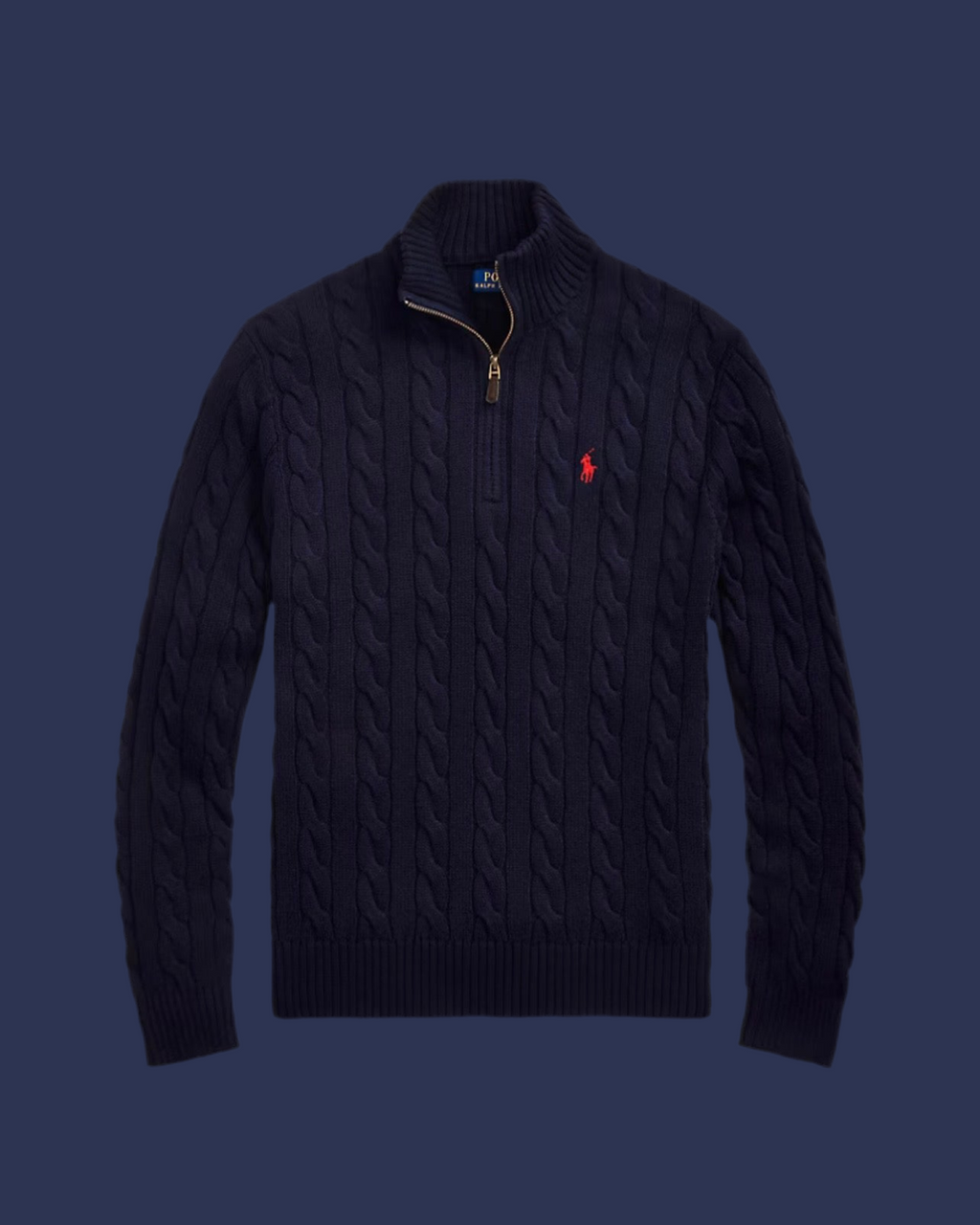 Cable Knit QuarterZip Sweater