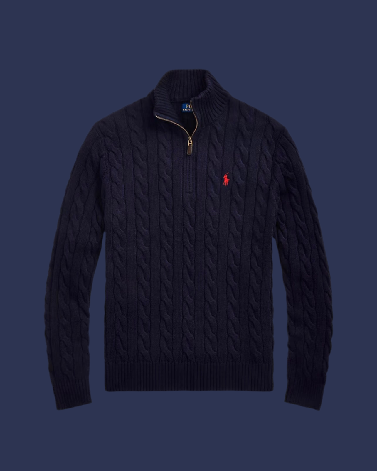 Cable Knit QuarterZip Sweater