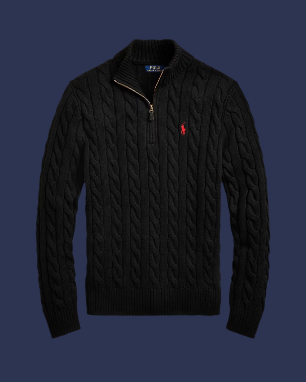 Cable Knit QuarterZip Sweater