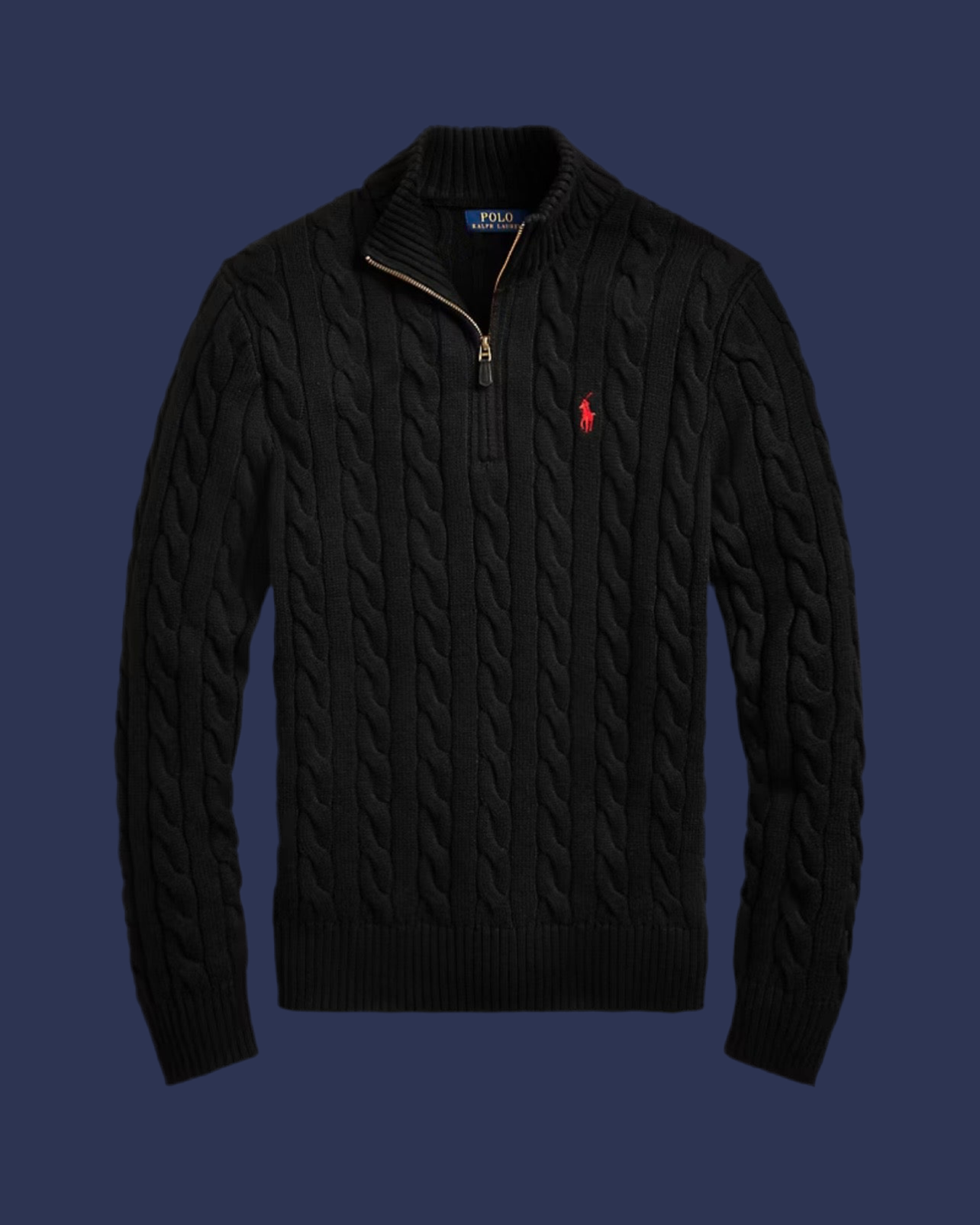 Cable Knit QuarterZip Sweater