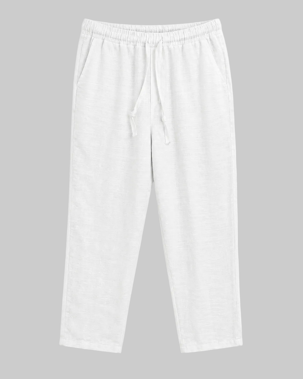 White Linen Pants — Relaxed Fit
