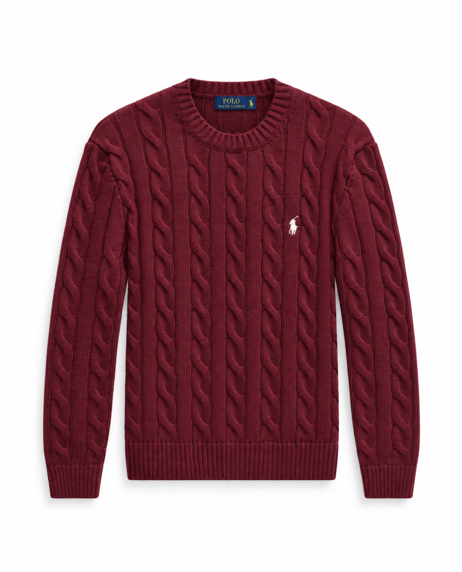 RL Cable Knit Sweater - Red