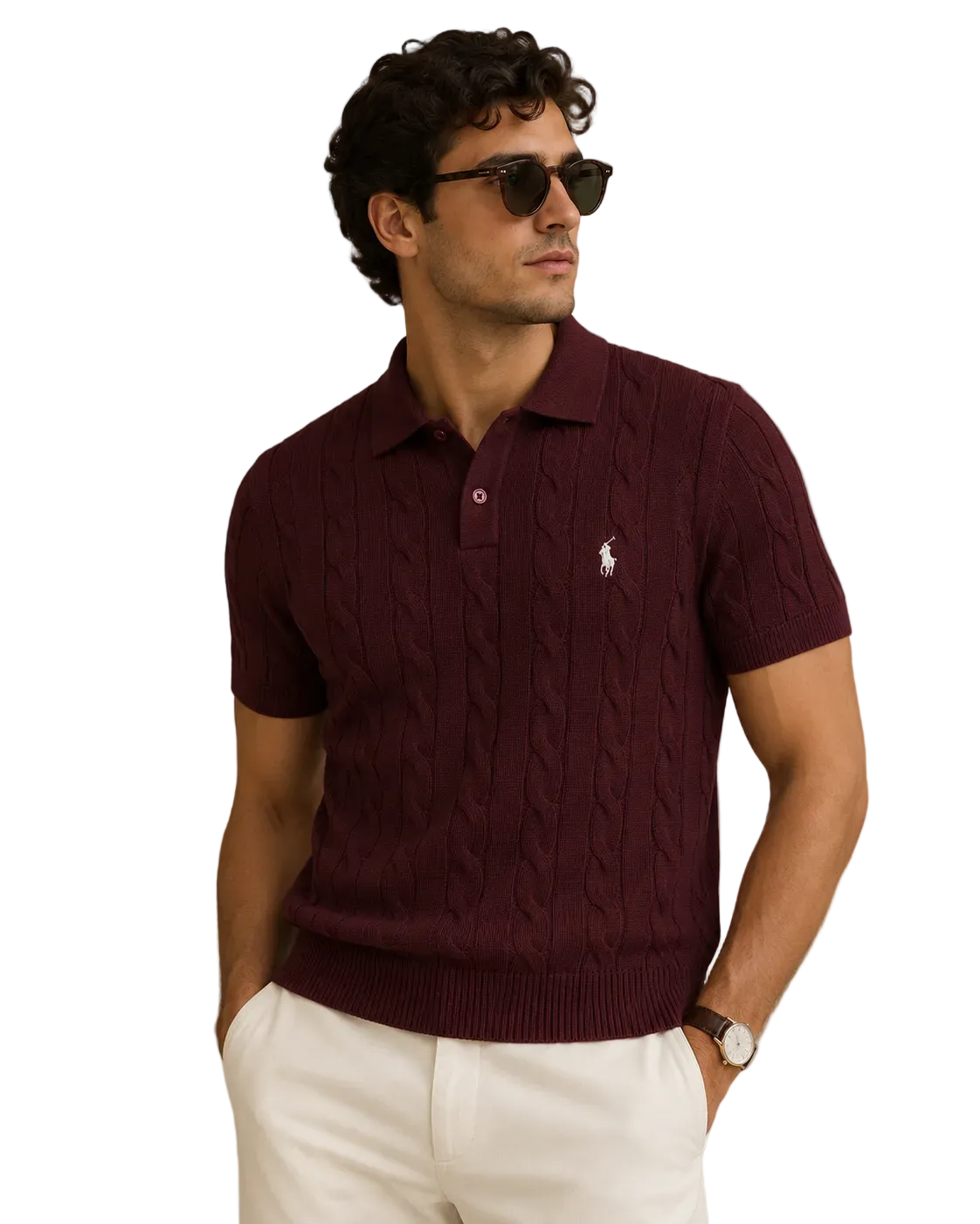 Polo Cable Knit - Bold Colours
